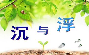 沉与浮游戏教案8篇